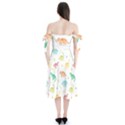 Animals Dinosaurs T-rex Pattern Shoulder Tie Bardot Midi Dress View2