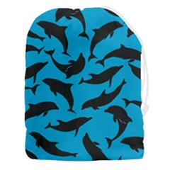 Dolphin Silhouette Pattern Drawstring Pouch (3xl) by Pakjumat