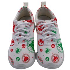 Merry Christmas Geometric Pattern Mens Athletic Shoes by Sarkoni