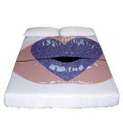 Lips -18 Fitted Sheet (queen Size) by SychEva