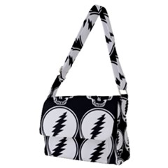 Black And White Deadhead Grateful Dead Steal Your Face Pattern Full Print Messenger Bag (m) by Sarkoni