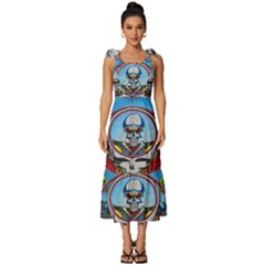 Grateful Dead Wallpapers Tie-strap Tiered Midi Chiffon Dress by Sarkoni