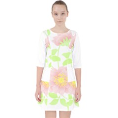 Flowers Illustration T- Shirtflowers T- Shirt (8) Quarter Sleeve Pocket Dress by EnriqueJohnson