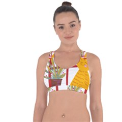 Cat Pet Ginger Art Animal Cartoon Cross String Back Sports Bra by uniart180623