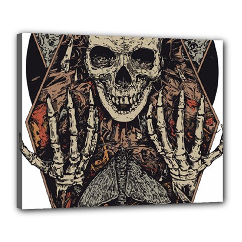 Gray And Multicolored Skeleton Illustration Canvas 20  X 16  (stretched) by uniart180623