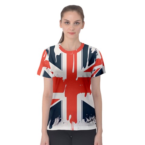 Union Jack England Uk United Kingdom London Women s Sport Mesh T-shirt by uniart180623