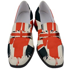 Union Jack England Uk United Kingdom London Women s Chunky Heel Loafers by uniart180623