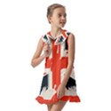 Union Jack England Uk United Kingdom London Kids  Pilgrim Collar Ruffle Hem Dress View2