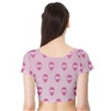 Alien Pattern Pink Short Sleeve Crop Top View2