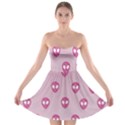 Alien Pattern Pink Strapless Bra Top Dress View1