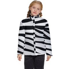 White Tiger Skin Kids  Puffer Bubble Jacket Coat by Ket1n9