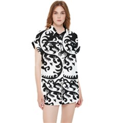 Ying Yang Tattoo Chiffon Lounge Set by Ket1n9