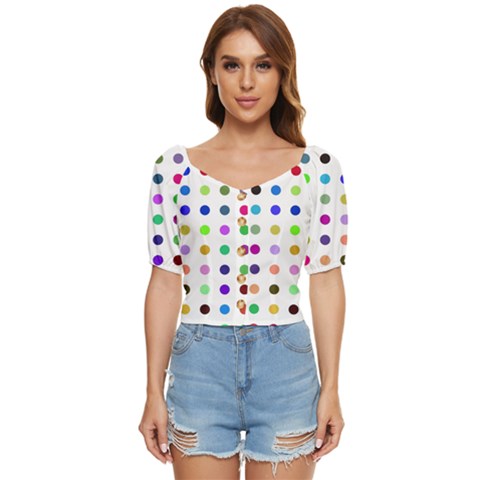 Circle Pattern(1) Button Up Blouse by Ket1n9