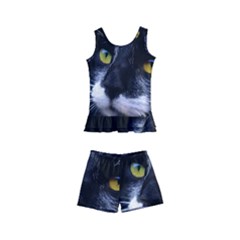 Face Black Cat Kids  Boyleg Swimsuit by Ket1n9