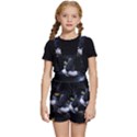 Face Black Cat Kids  Short Overalls View1