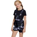 Face Black Cat Kids  Short Overalls View2