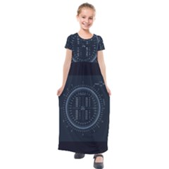 Minimalistic Knowledge Mathematics Trigonometry Kids  Short Sleeve Maxi Dress by Ket1n9