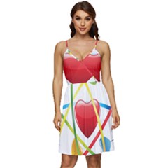 Love V-neck Pocket Summer Dress  by Ket1n9