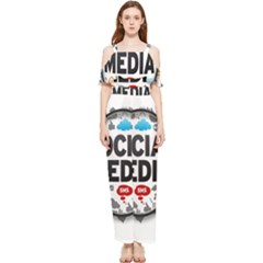 Social Media Computer Internet Typography Text Poster Draped Sleeveless Chiffon Jumpsuit by Ket1n9