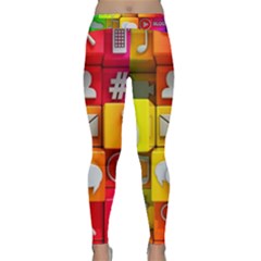 Colorful 3d Social Media Classic Yoga Leggings by Ket1n9