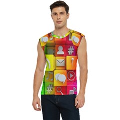 Colorful 3d Social Media Men s Raglan Cap Sleeve T-shirt by Ket1n9