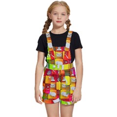 Colorful 3d Social Media Kids  Short Overalls by Ket1n9