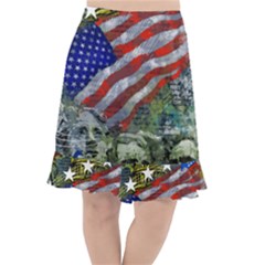 Usa United States Of America Images Independence Day Fishtail Chiffon Skirt by Ket1n9