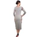 Baseball Quarter Sleeve Midi Velour Bodycon Dress View2