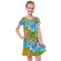 World Map Kids  Cross Web Dress by Ket1n9