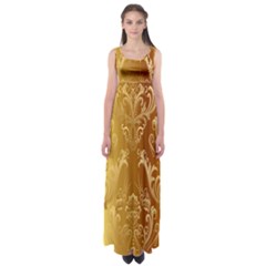 Golden Pattern Vintage Gradient Vector Empire Waist Maxi Dress by Ket1n9