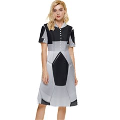 Soccer Ball Button Top Knee Length Dress by Ket1n9