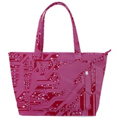 Pink Circuit Pattern Back Pocket Shoulder Bag  by Ket1n9