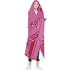 Pink Circuit Pattern Wearable Blanket by Ket1n9