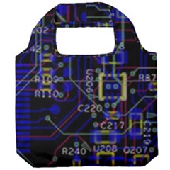 Technology Circuit Board Layout Foldable Grocery Recycle Bag by Ket1n9