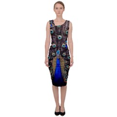 Peacock Sleeveless Pencil Dress by Ket1n9