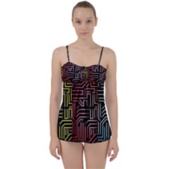 Circuit Board Seamless Patterns Set Babydoll Tankini Set by Ket1n9