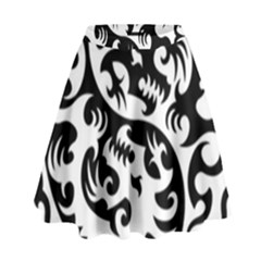 Ying Yang Tattoo High Waist Skirt by Ket1n9