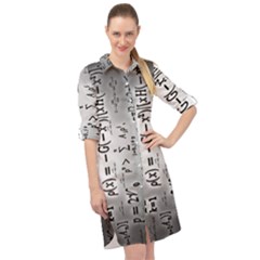 Science Formulas Long Sleeve Mini Shirt Dress by Ket1n9