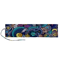 Cartoon-hand-drawn-doodles-on-the-subject-of-space-style-theme-seamless-pattern-vector-background Roll Up Canvas Pencil Holder (l) by Ket1n9