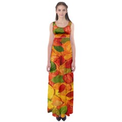 Leaves Texture Empire Waist Maxi Dress by Ket1n9