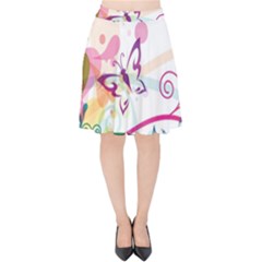 Butterfly Vector Art Velvet High Waist Skirt by Ket1n9