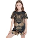 African-lion-mane-close-eyes Kids  T-Shirt And Sports Shorts Set View1