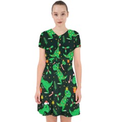 Christmas Funny Pattern Dinosaurs Adorable In Chiffon Dress by Ket1n9