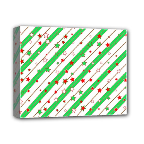 Christmas Paper Stars Pattern Texture Background Colorful Colors Seamless Deluxe Canvas 14  X 11  (stretched) by Ket1n9