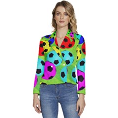 Balls Colors Women s Long Sleeve Revers Collar Cropped Jacket by Ket1n9