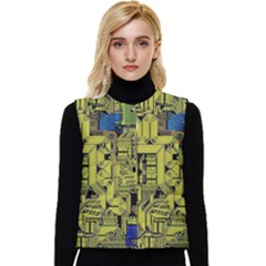 Technology Circuit Board Women s Button Up Puffer Vest by Ket1n9