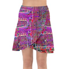 Technology Circuit Board Layout Pattern Wrap Front Skirt by Ket1n9