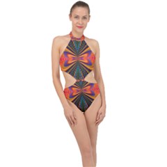 Casanova Abstract Art-colors Cool Druffix Flower Freaky Trippy Halter Side Cut Swimsuit by Ket1n9