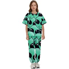 Art Alien Pattern Kids  T-shirt And Pants Sports Set by Ket1n9