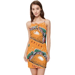 Seamless-pattern-with-taco Summer Tie Front Dress by Ket1n9